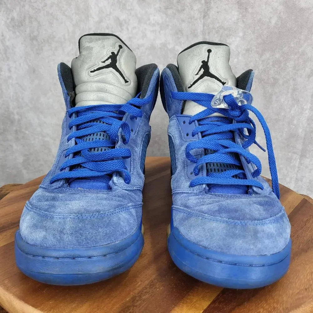 Air Jordan 5 Retro‎ Blue Suede Sneakers Mens 13  Basketball Shoes Authenticated